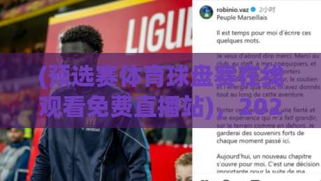(预选赛体育球盘赛在线观看免费直播站)，2026年最靠谱的观赛方式全解析